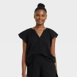 Universal Thread Womens Flutter Sleeve Top NEW